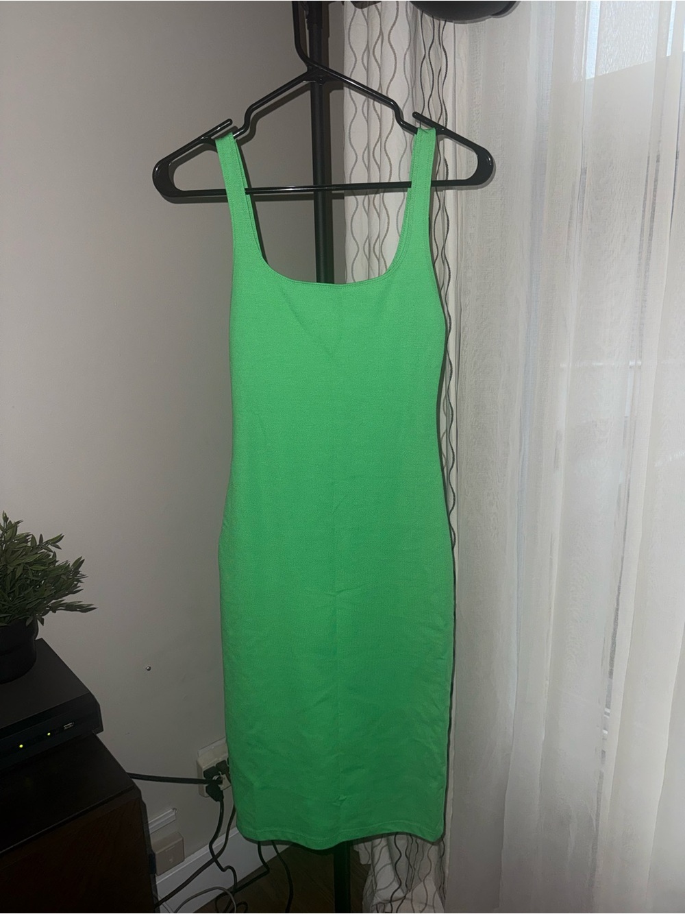 Zara Bright Green Midi Tank Dress